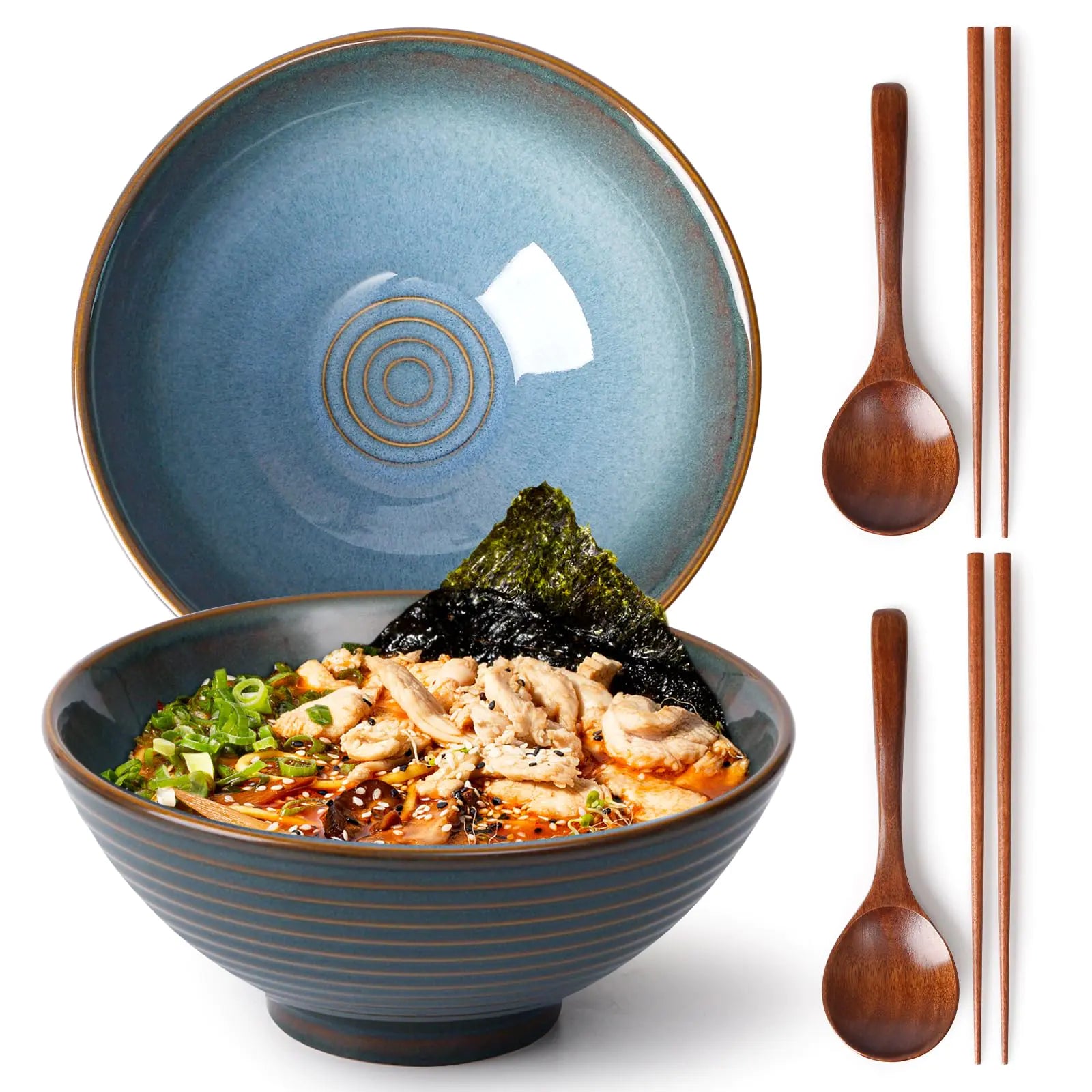 NUTRIUPS Ceramic Ramen Bowl Set
